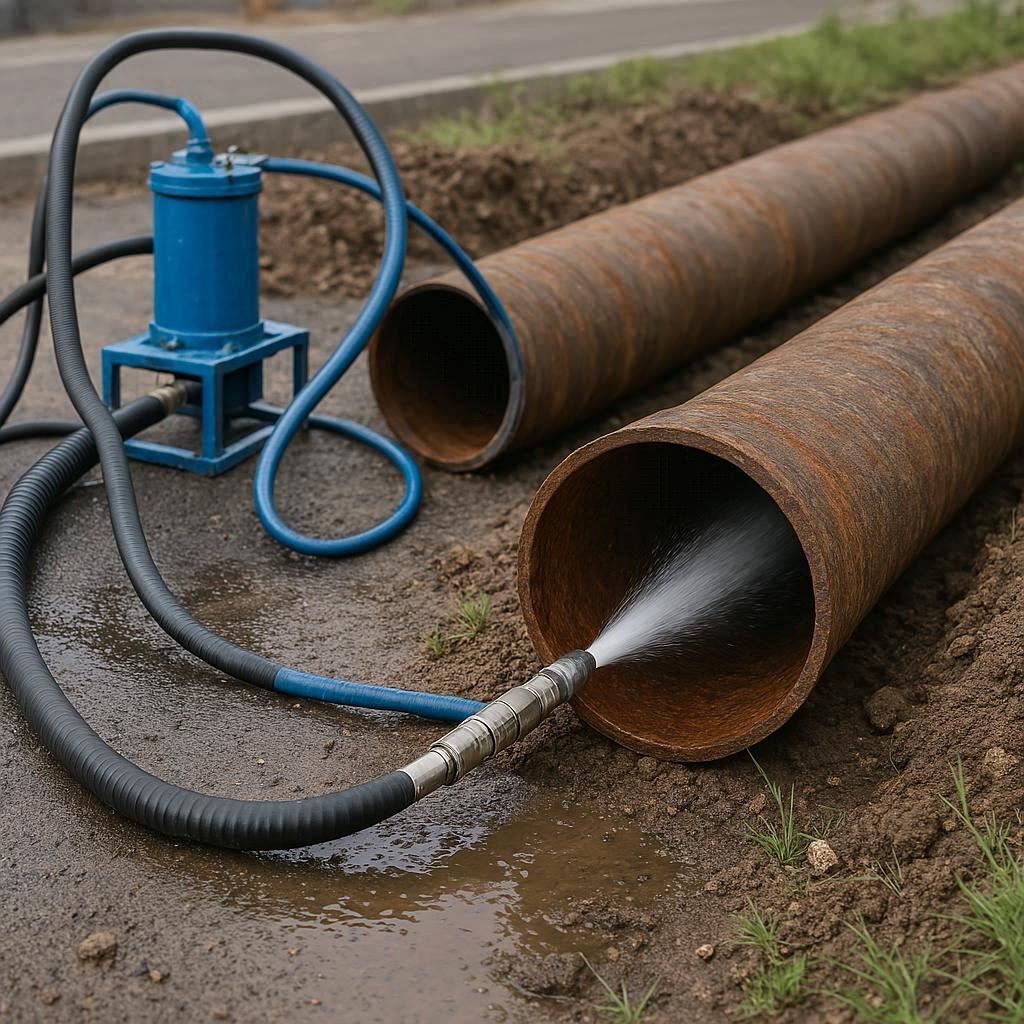 Гидродинамическая прочистка водопроводных труб в Репине