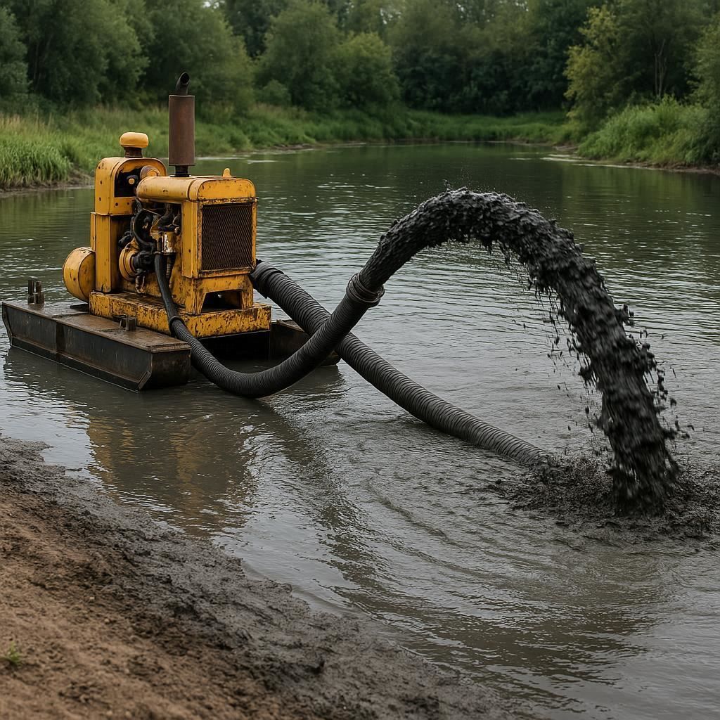 Очистка прудов и водоемов от ила в Репине